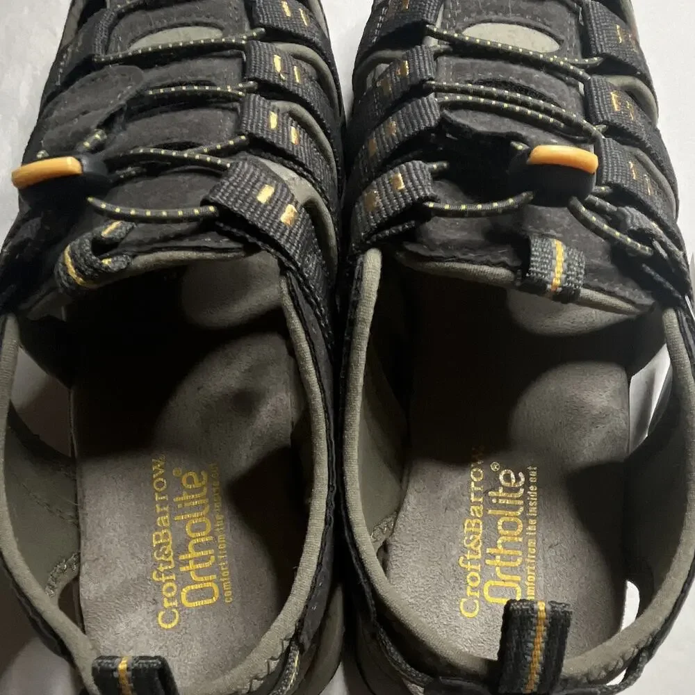 Croft & Barrow Men's Fisherman Sandals Gray/Black Lace Up US 11 M